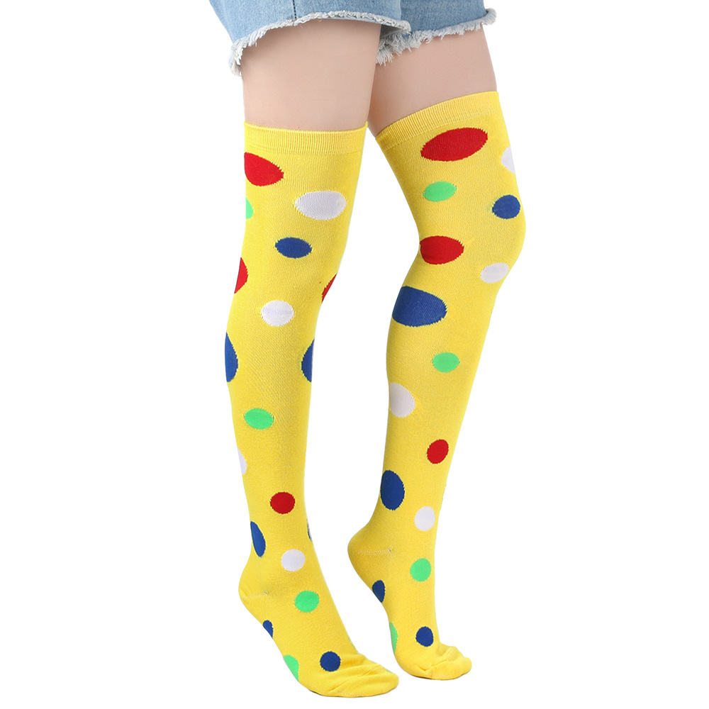 Womens Fashion Colorful Polka Dot Over-the-Knee Socks